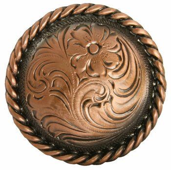 1" Copper Rope Edge Western Engraved Concho