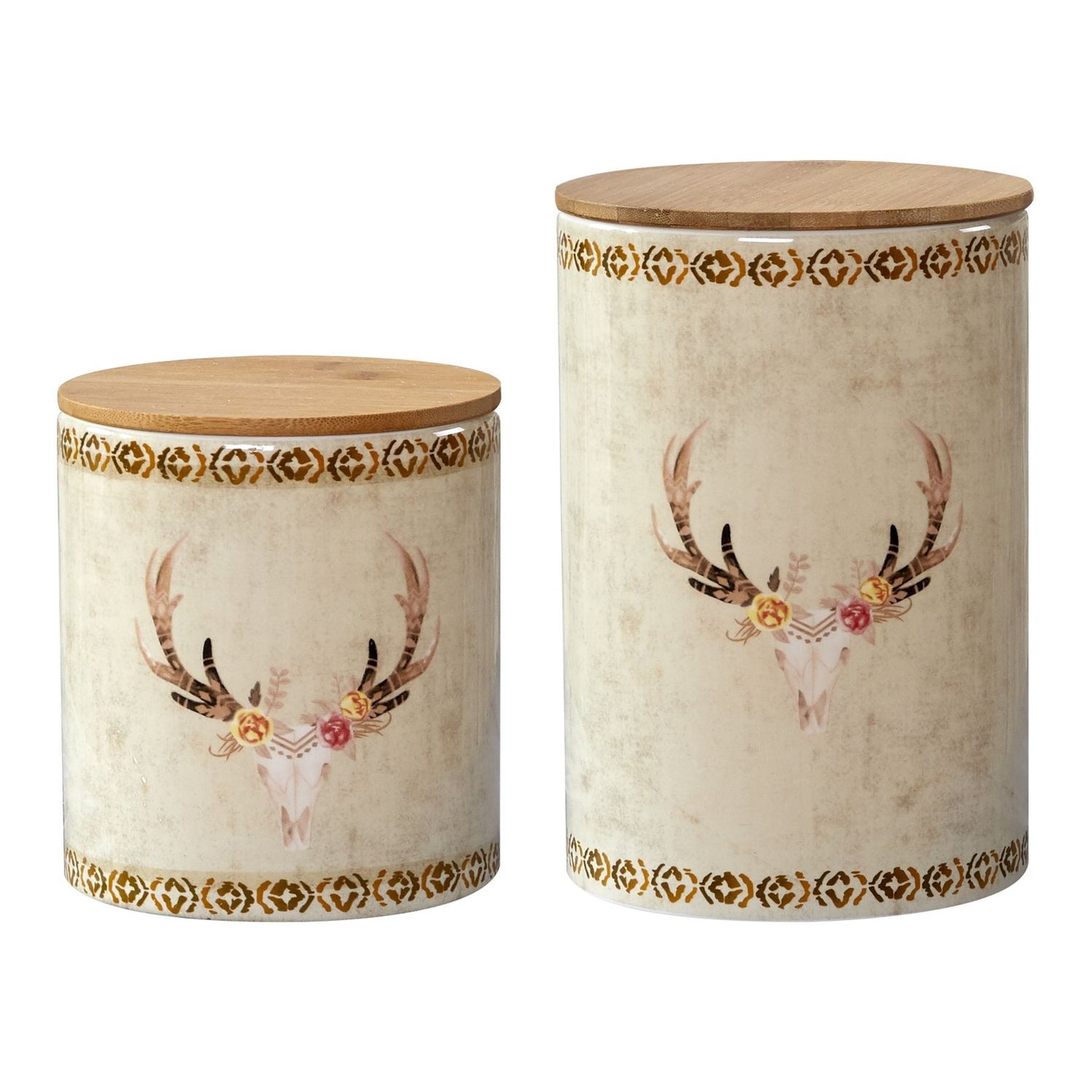 2 PC Skull Canister Set