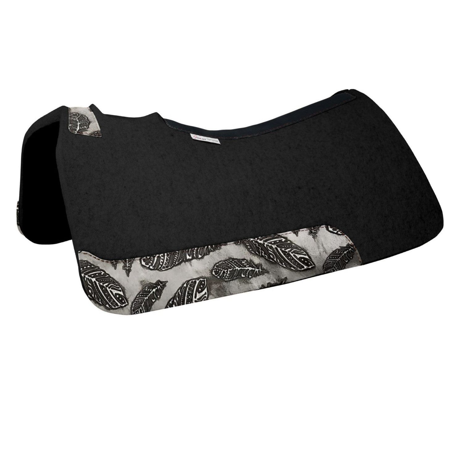 5-Star Equine 7/8" 30"x30" All Around Saddle Pad-Antique Iron Feathers - 2WB-S11REG-AI