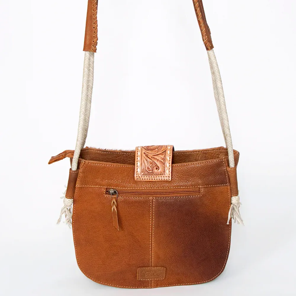 American Darling Cowhide w/ Rawhide Rope Shoulder Bag - Brown