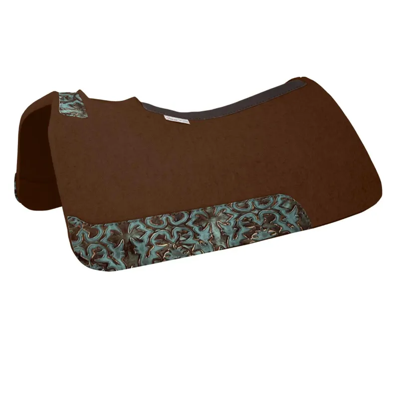 5-Star 7/8" Contoured Chocolate Barrel Pad-Laredo Blue &amp; Copper