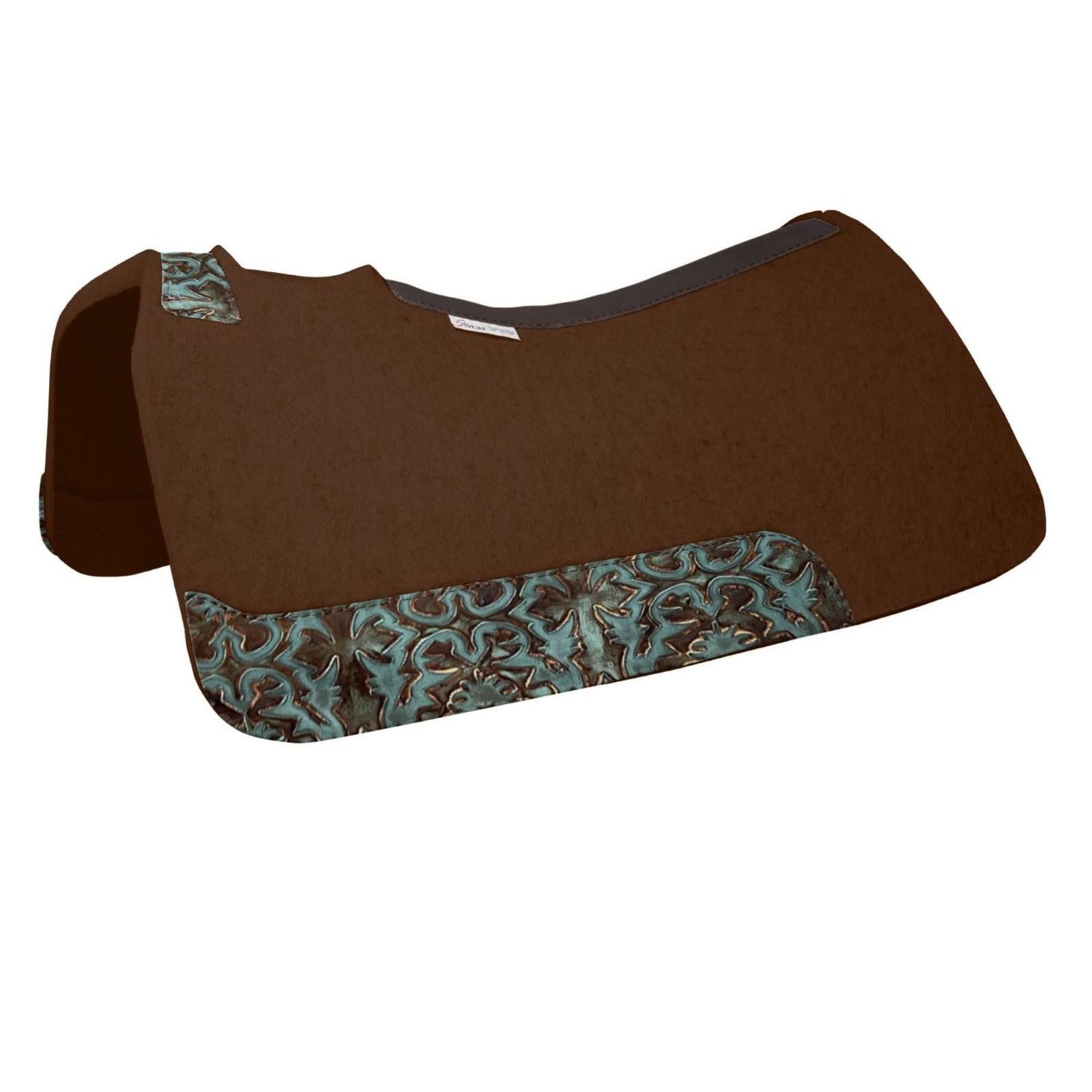 5-Star 7/8" Contoured Chocolate Barrel Pad-Laredo Blue &amp; Copper