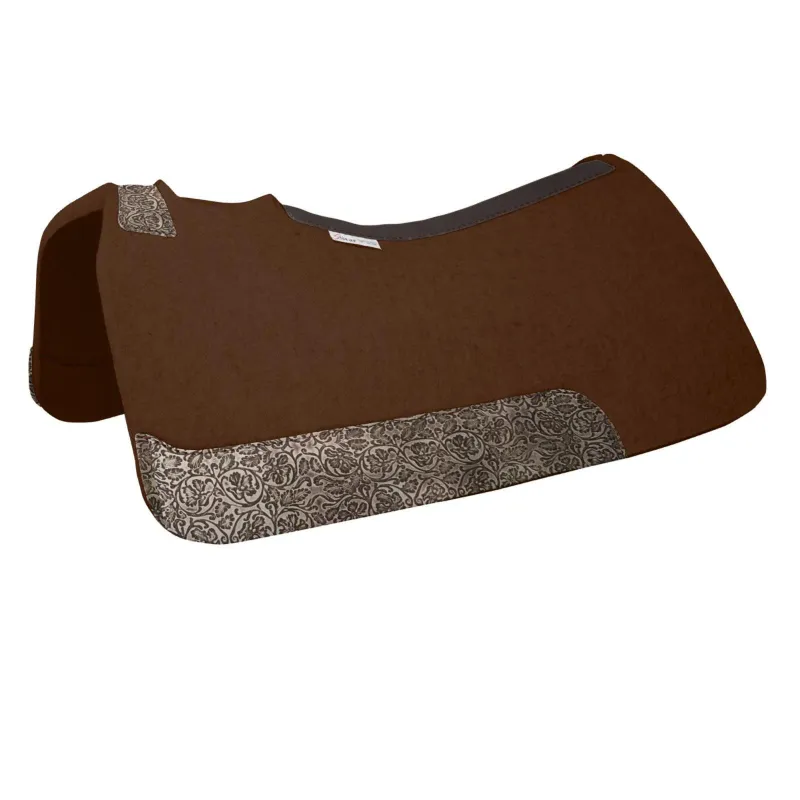 5-Star 3/4" Contoured Chocolate All Around Pad-Ivory Cowboy