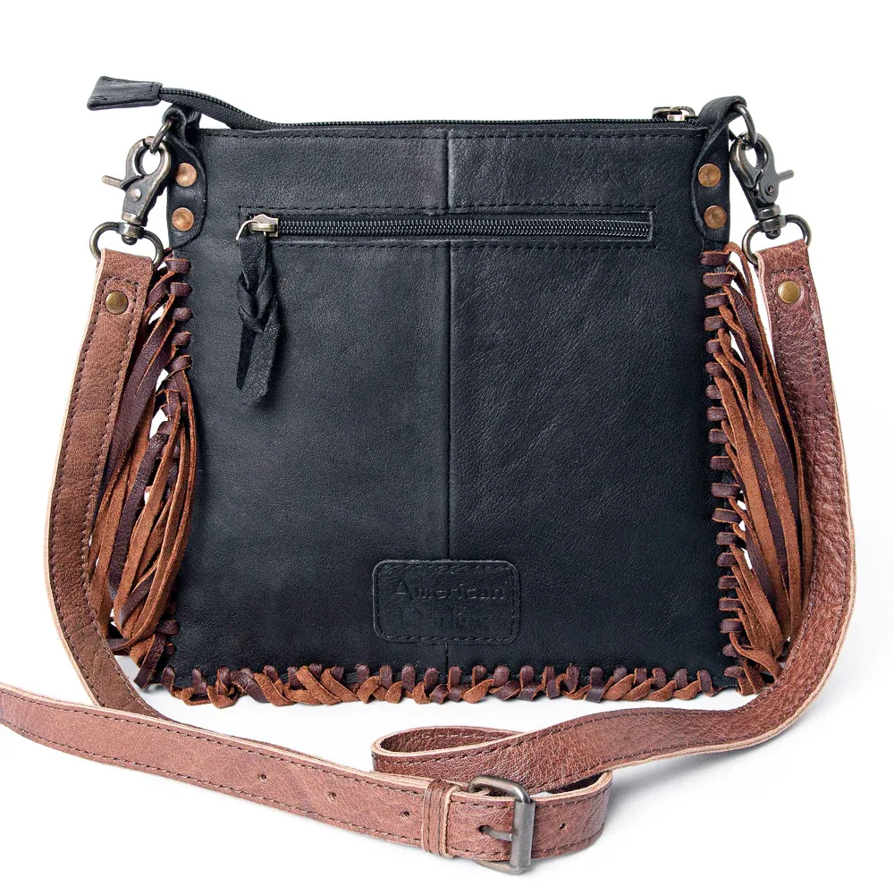 American Darling Hair On Cowhide Leather Crossbody W/Fringe