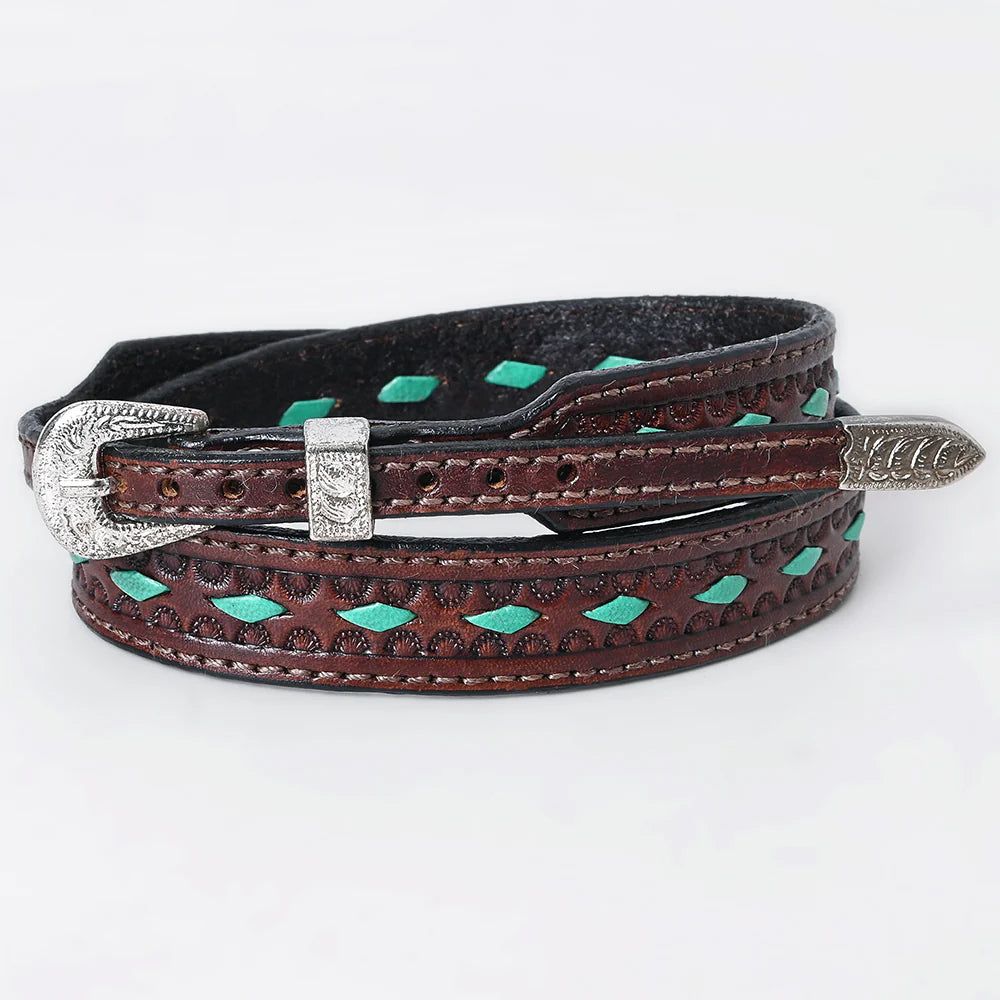 American Darling Hand Tooled Genuine Leather Hat Band - ADHTBR130
