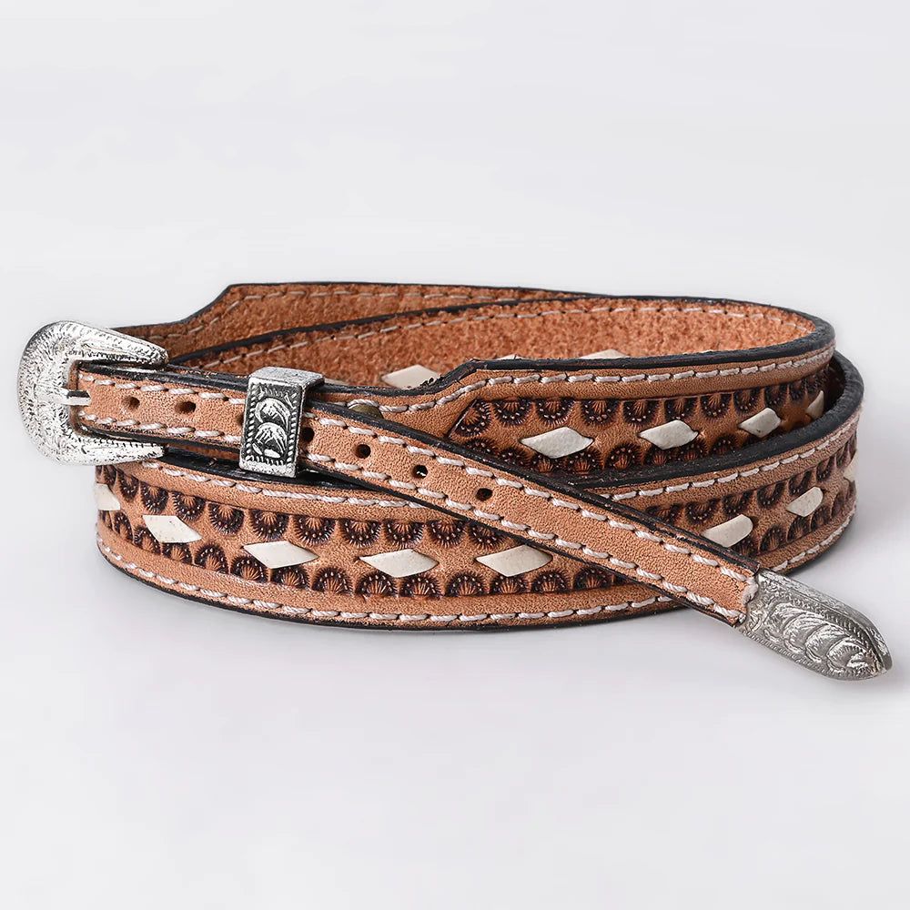 American Darling Hand Tooled Genuine Leather Hat Band - ADHTBR131