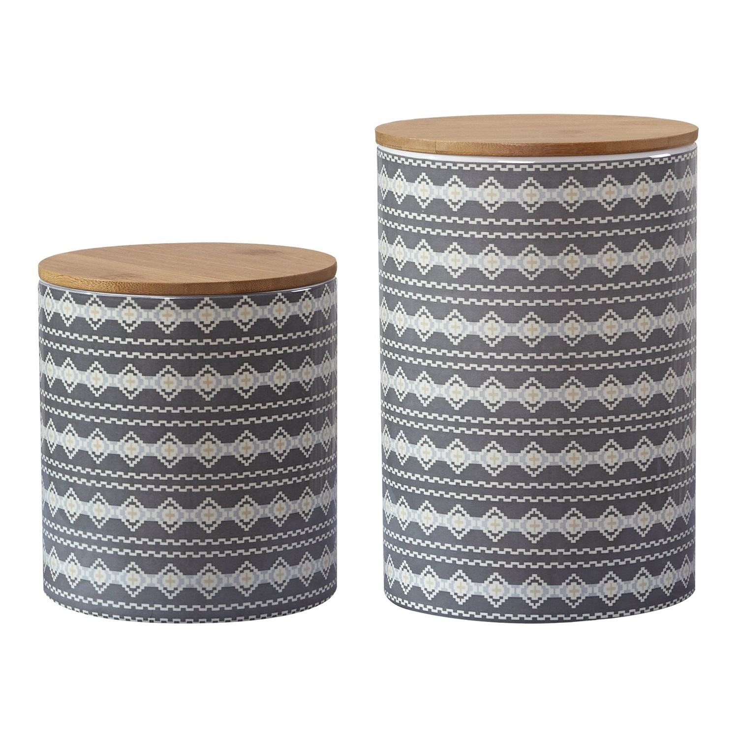 2 PC Large Aztect Design Caniser Set