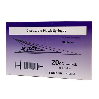 20CC Luer Lock Syringe 50/Box