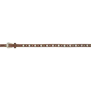 3D Hat Band - Brown Basketweave w/Crystals &amp; Studs