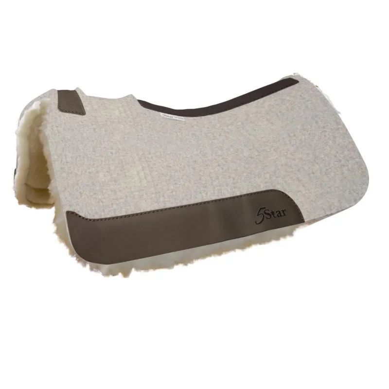 5-Star 7/8" Thick Contoured Natural Saddle Pad- Fleece Lined