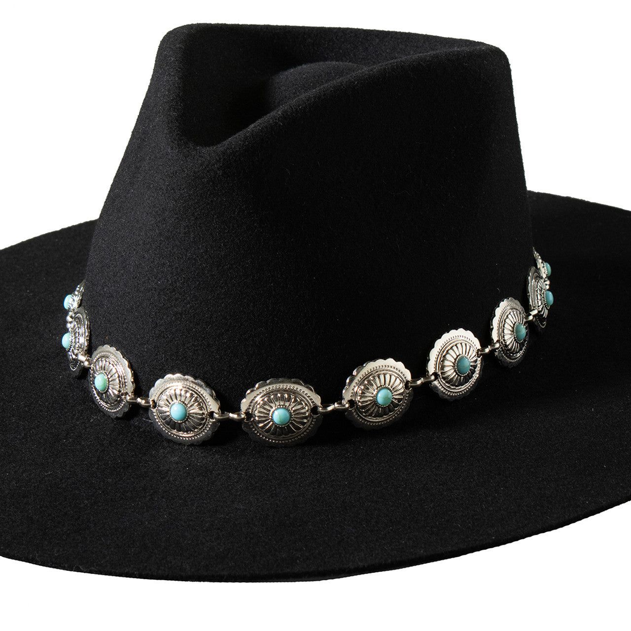 3D Concho Stone Turquoise Hat Band