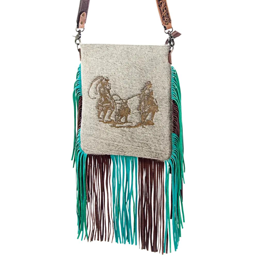 American Darling Crossbody Hair On Leather Bag - Team Roper