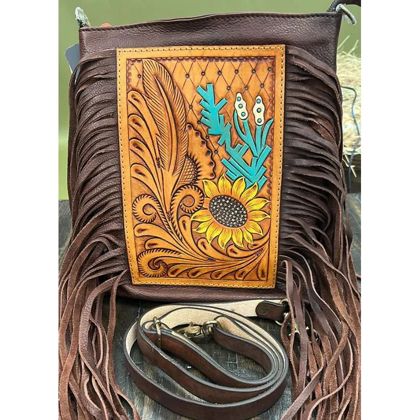 American Darling Messenger Hand Tooled Handbag