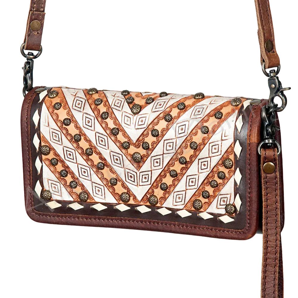 American Darling Tooled Leather Floral Clutch Wallet