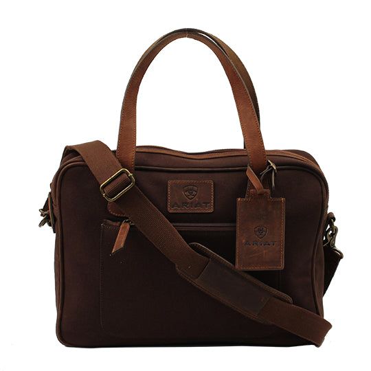 Ariat Briefcase Canvas Leather Brown