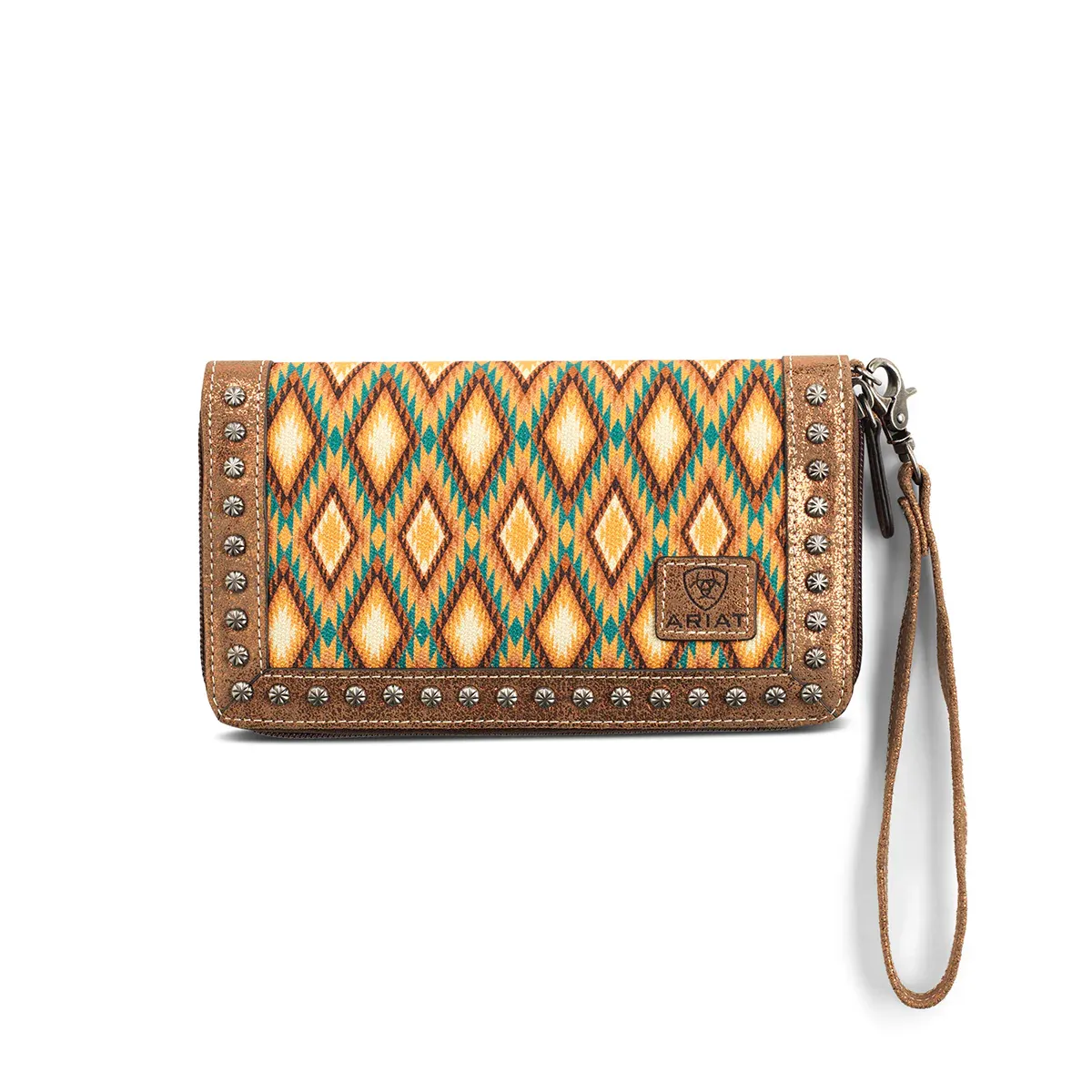 Ariat Women's Leather Wristlet - Southwest Diamond Print