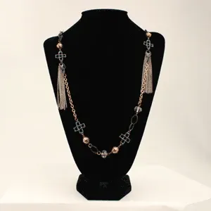 Antique Copper Chain w/Copper Clear Beads