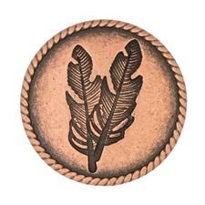 Antique Copper Feather Concho 1 1/4"