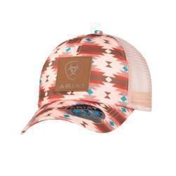 Ariat Girl's Ponyflo Aztec Print Cap- Pink