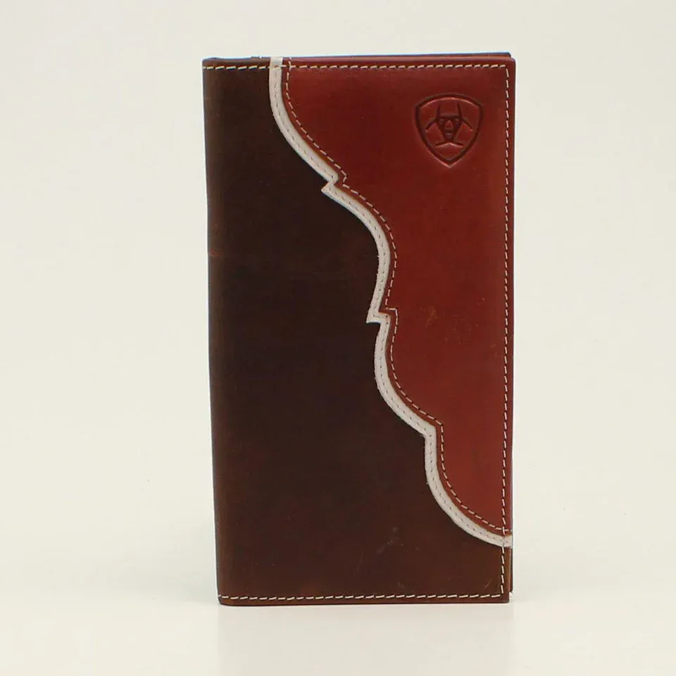 Ariat Men's 2-Tone Shield Logo Rodeo Wallet - Tan