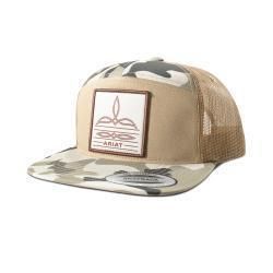 Ariat Men's 7 Panel Snap Back Bootstitch Cap- Khaki