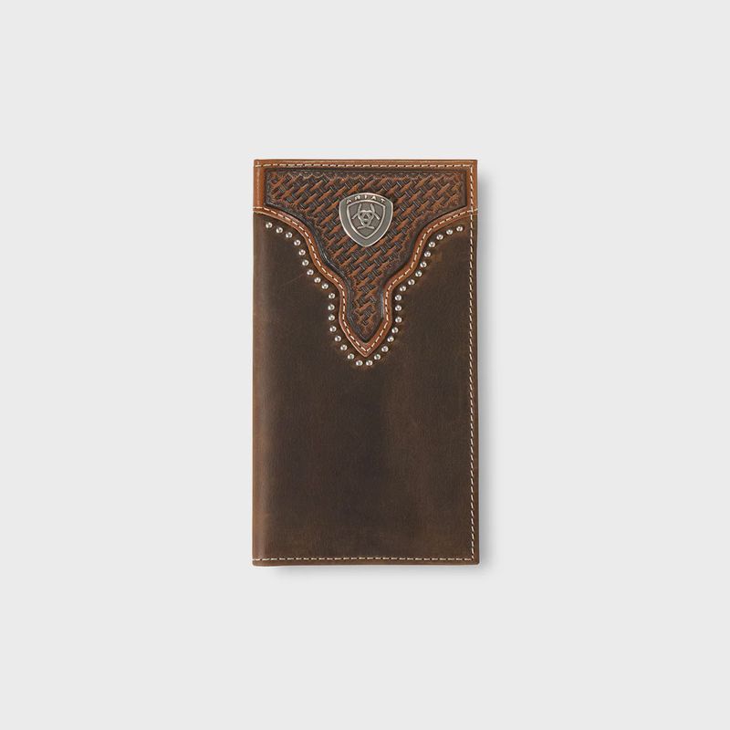 Ariat Men's Basket Weave Sunburst Rodeo Wallet - Brown