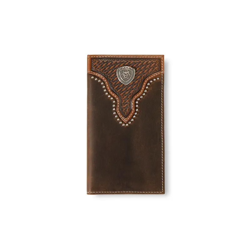 Ariat Men's Basket Weave Sunburst Rodeo Wallet - Brown