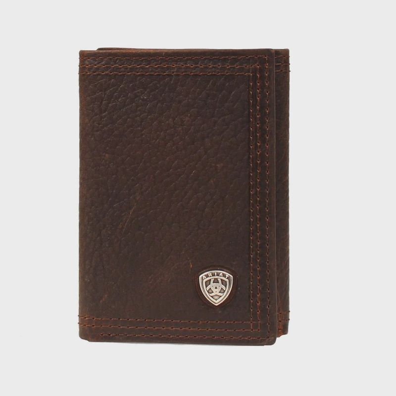 Ariat Men's Performance Work Trifold Wallet - Dark Copper