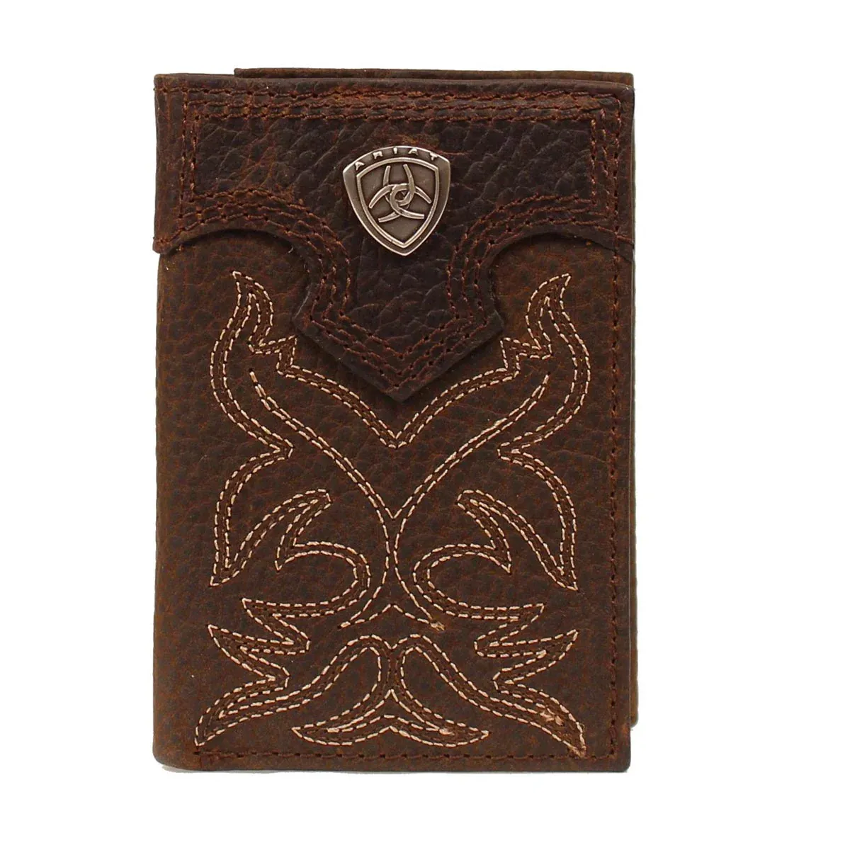 Ariat Men's Premium Brand Trifold Wallet - Brown