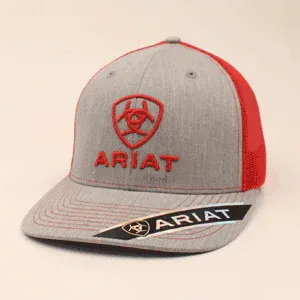 Ariat Men's Snapback R112 Logo Cap - Grey/Red