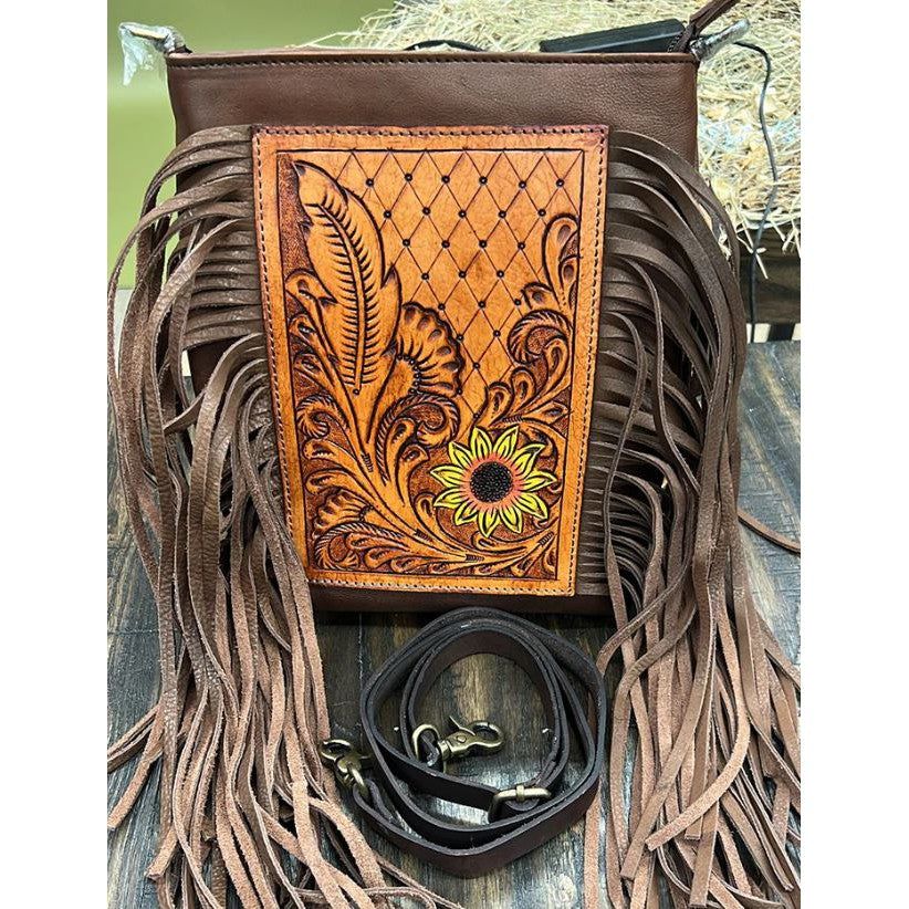 American Darling Messenger Hand Tooled Handbag - ADBG155A