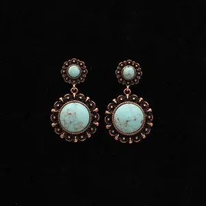 Antq Copper Scalloped Earrings