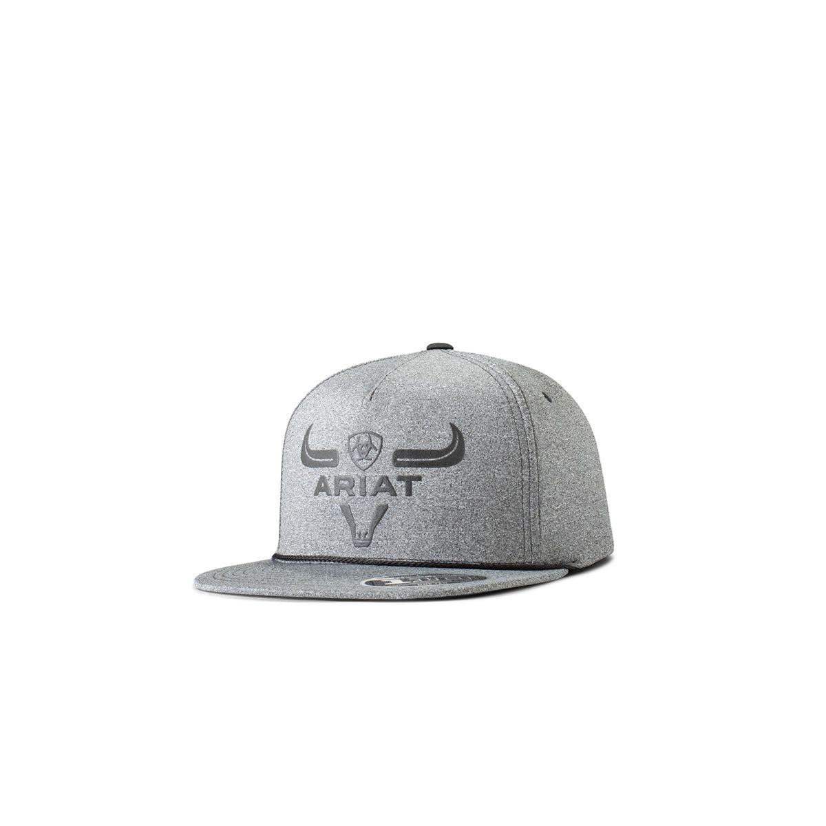 Ariat Flexfit110 Cloth Longhorn Cap - Heather Black