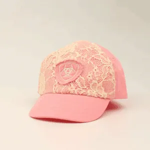 Ariat Infant Cap - Light Pink w/Ivory Lace
