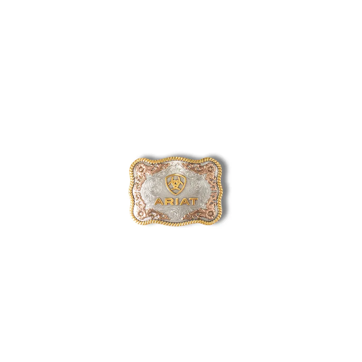 Ariat Rectangle Logo Buckle - Scalloped Rope Edge