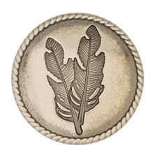 Antique nickel Feather Concho 1 1/4"