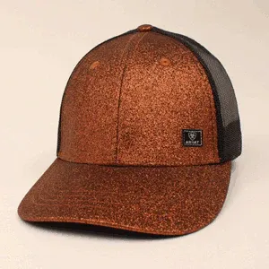 Ariat Ladies Glitter Messy Bun Hat Copper