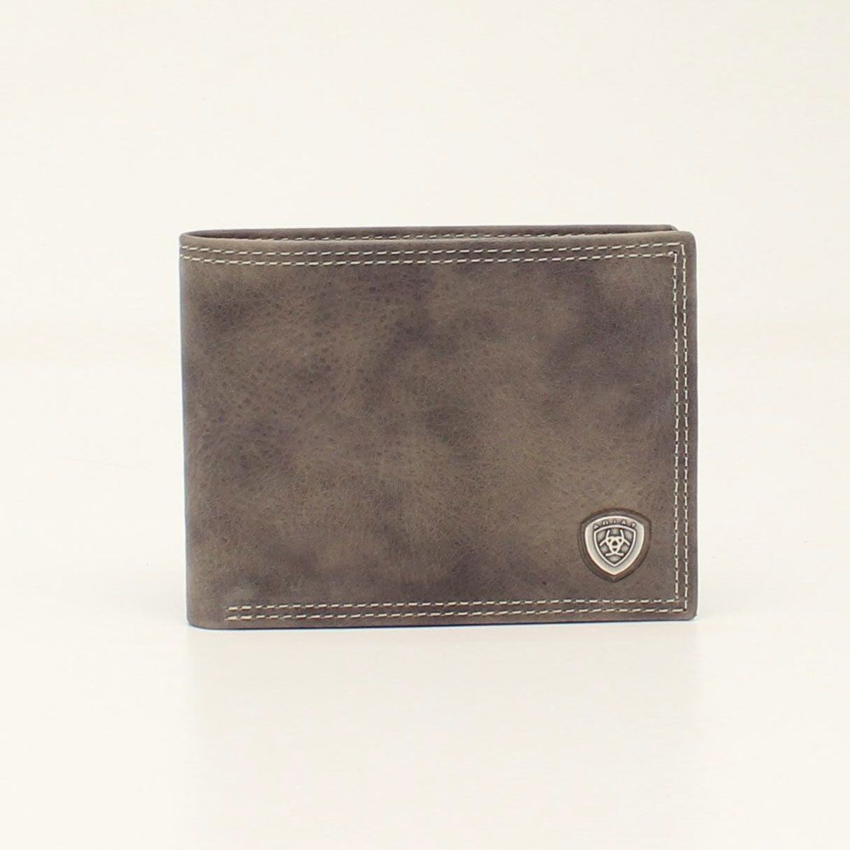 Ariat Men's Bifold Wallet - Grey w/Shield Concho