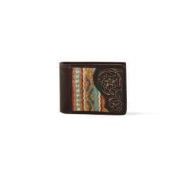 Ariat Men's Bifold Tooled Wallet- Rug Brown