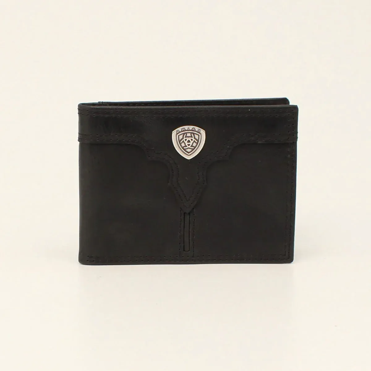 Ariat Men's Center Bump Shield Bifold Wallet - Black