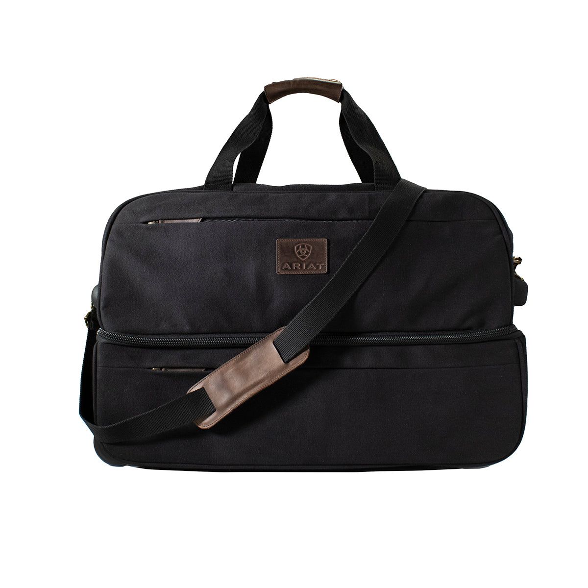 Ariat Men's Gear Rolling Duffle Bag - Black/Brown