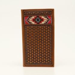 Ariat Men's Rodeo Multi Embroidery Inlay Wallet - Tan