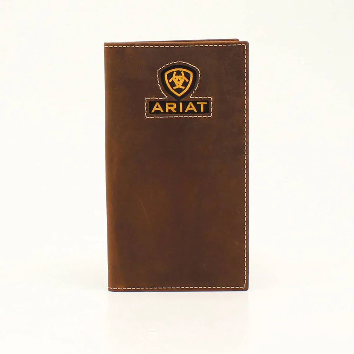 Ariat Men's Rodeo Wallet - Medium Brown Inlay Ribbon Logo