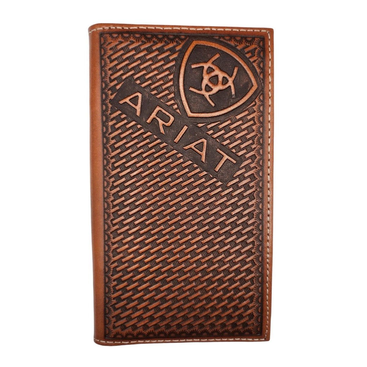 Ariat Men's Rodeo Wallet - Basketweave &amp; Sunburst Embossing