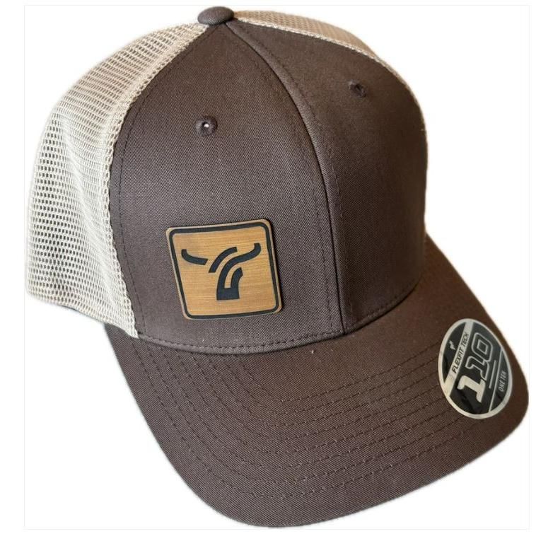 B8 Ranch Apparel 110 Flexfit with Leatherette Logo -Coyote Brown/Black