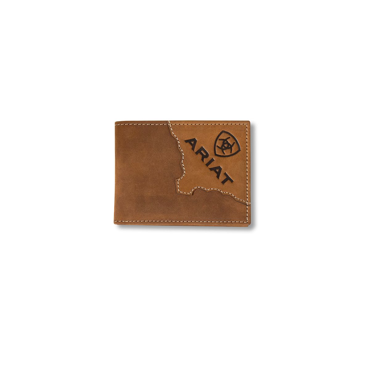 Ariat Men's 2-Tone Leather Bifold Wallet - Medium Brown