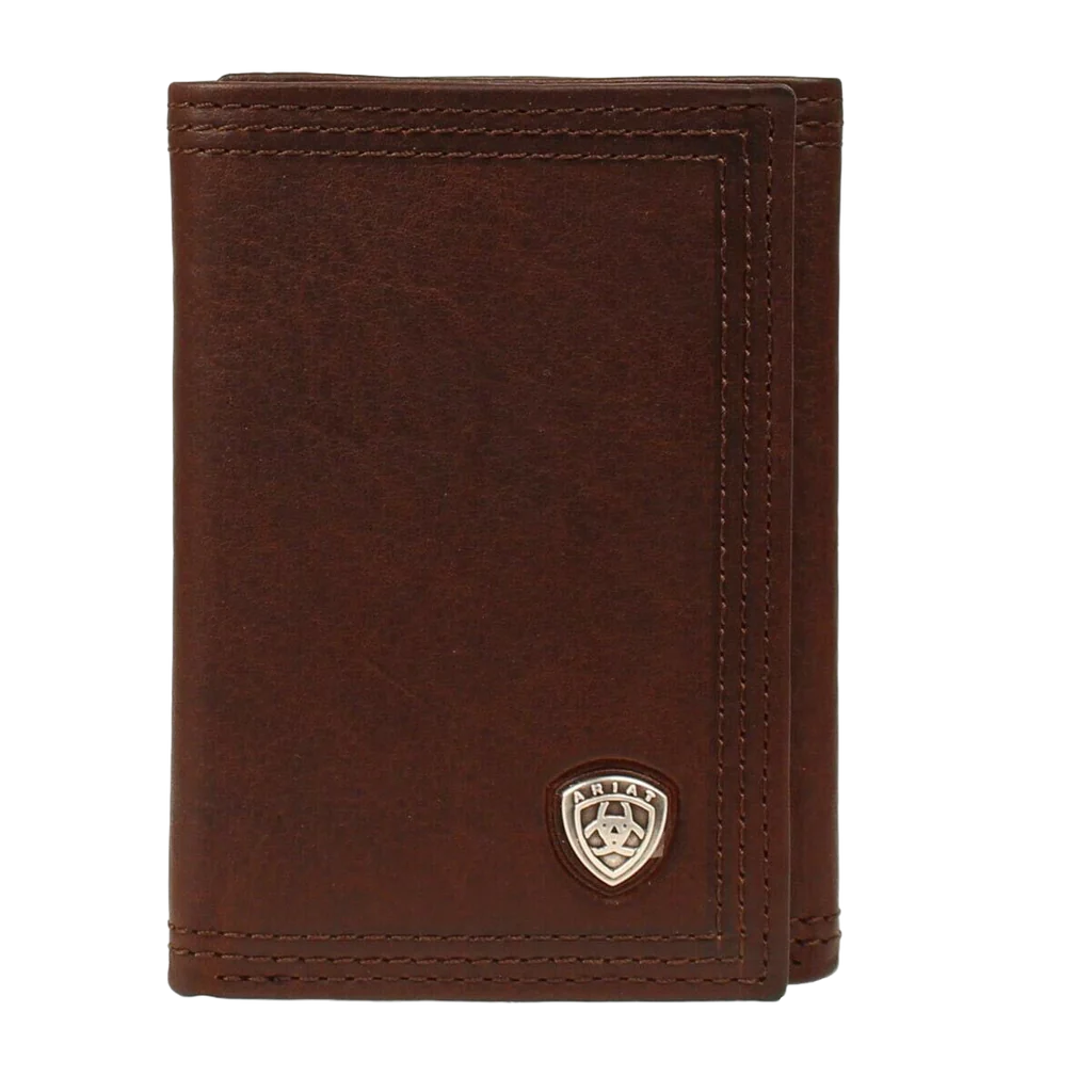 Ariat Men's Performance Work Concho Trifold Wallet - Dark Copper