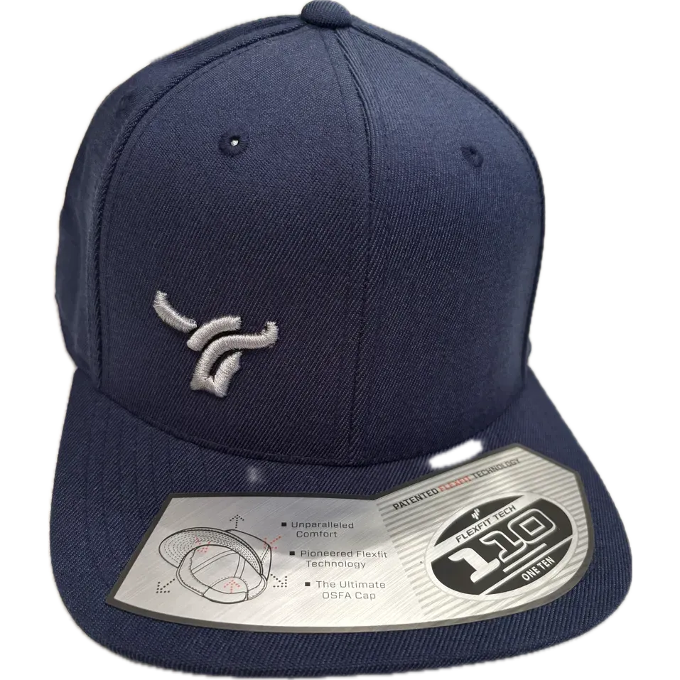 B8 Ranch Apparel Flat Brim Flexfit Small Logo Cap - Navy