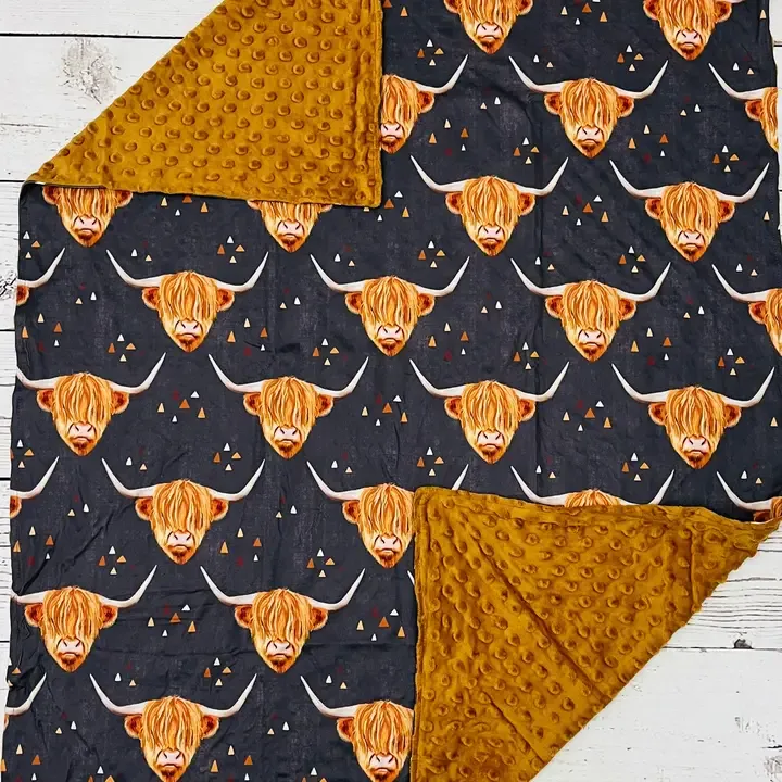 Baby Brown Minky Cow Blanket