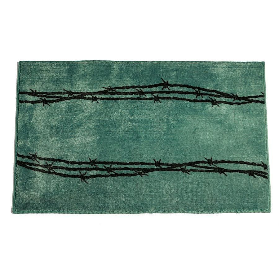 Barbwire Print Rug 24" x 36" Turquoise
